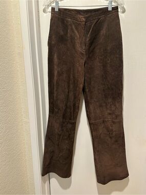Vintage Alfani Dark Brown Leather Pants Size 4